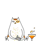 Katze mit Cocktail